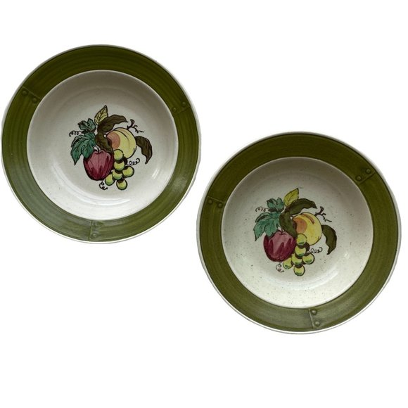 Vintage Metlox Poppytrail Provincal Fruit Rim Fruit Dessert Cereal Soup Bowls - Picture 1 of 13